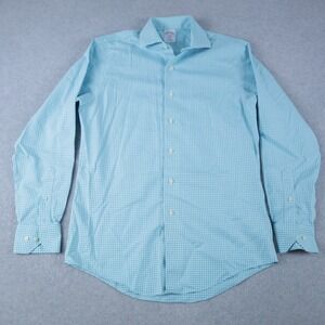 Brooks Brothers Shirt Mens 15-4/5 Regent Non Iron Button Up Gingham Long Sleeve